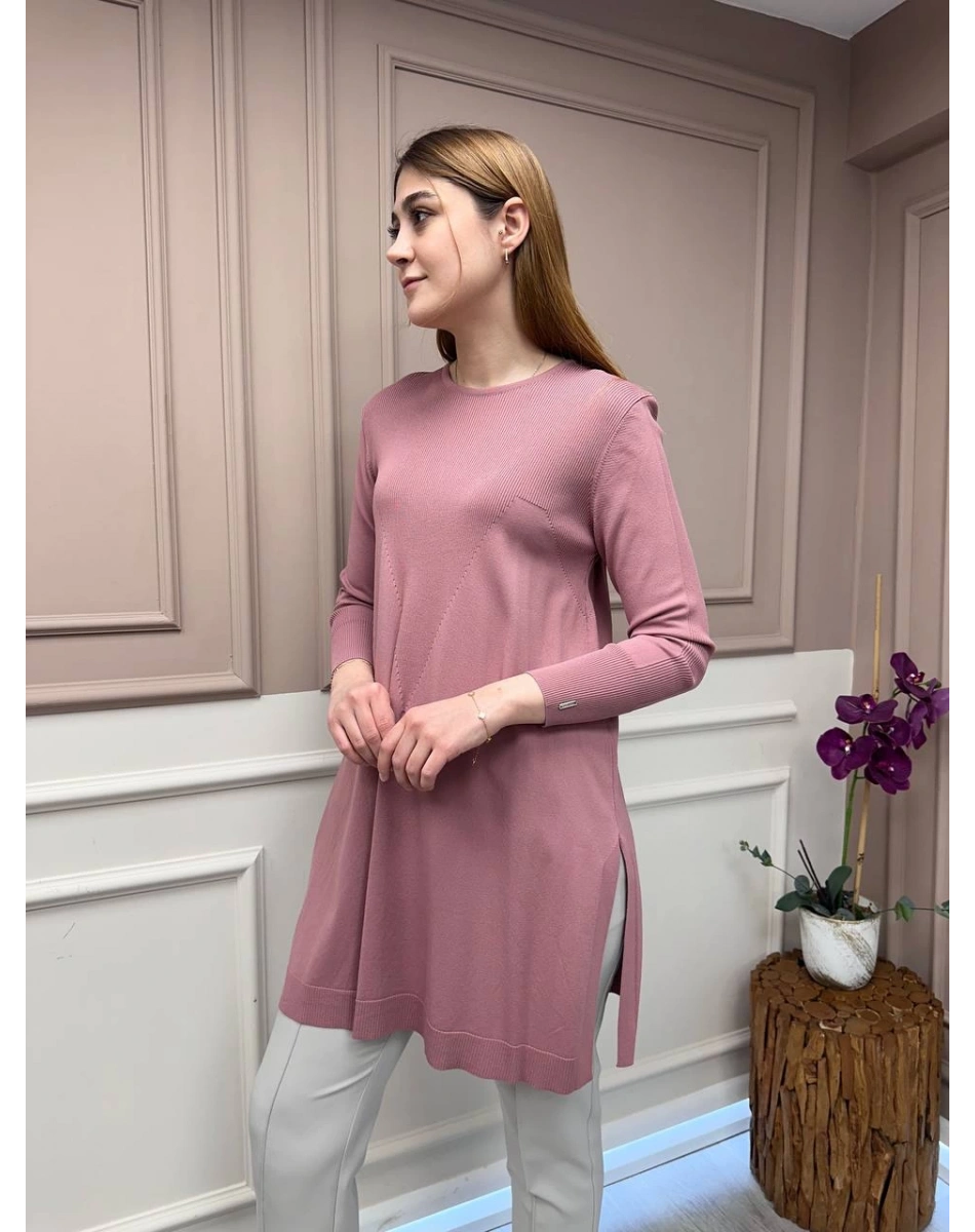 İnvee 6222 Gül Kurusu Triko Tunik