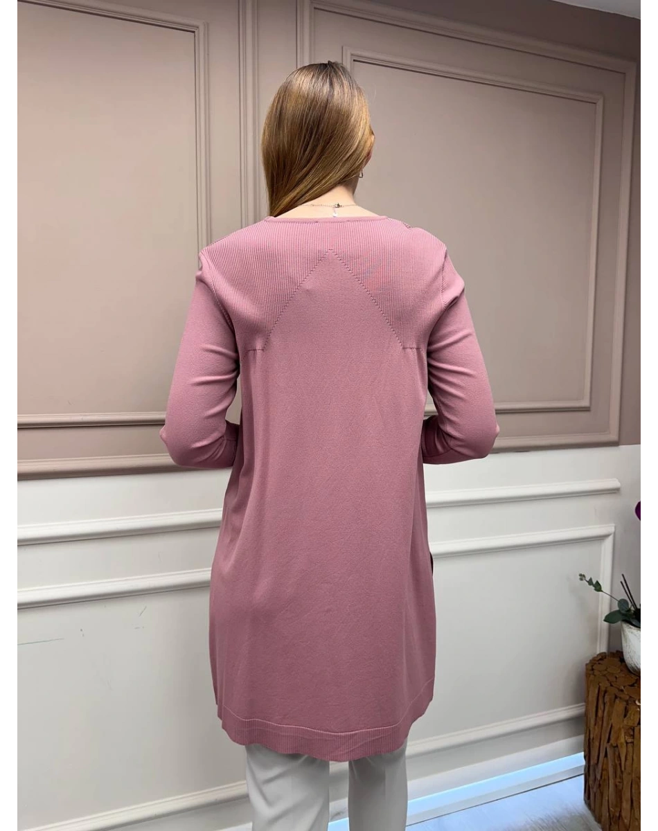 İnvee 6222 Gül Kurusu Triko Tunik