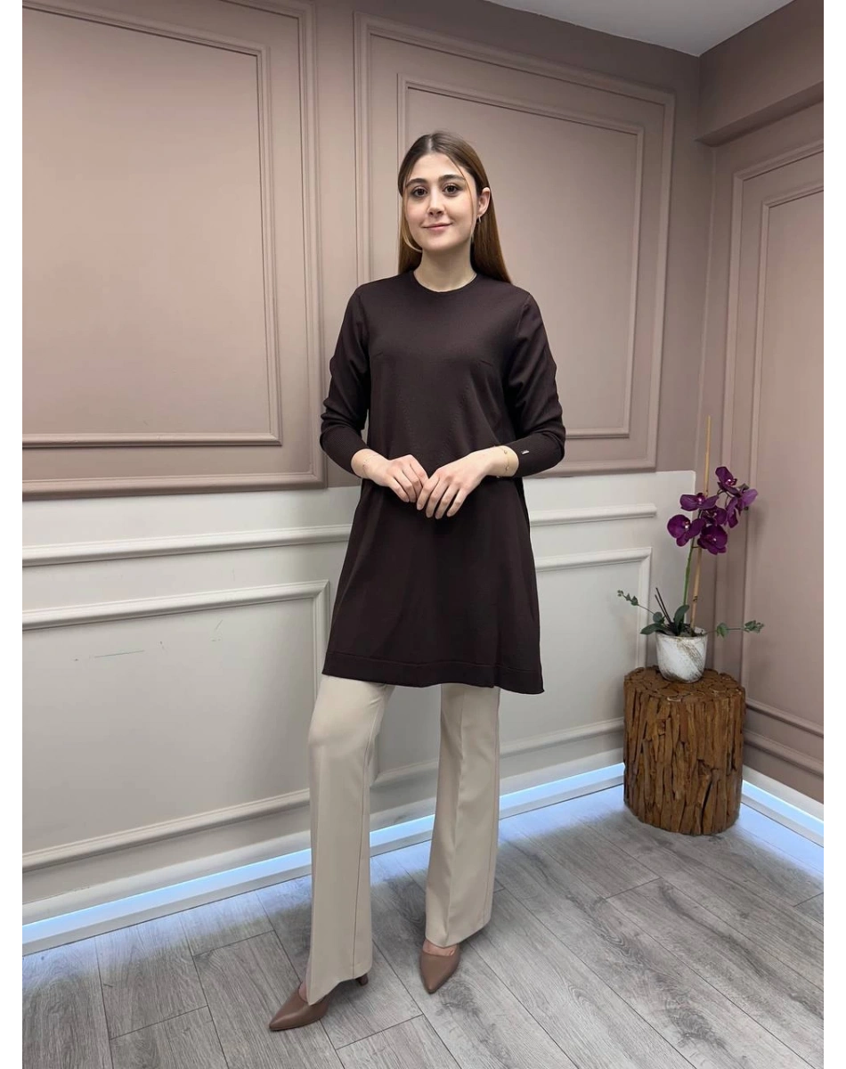 İnvee 6222 Kahve Triko Tunik