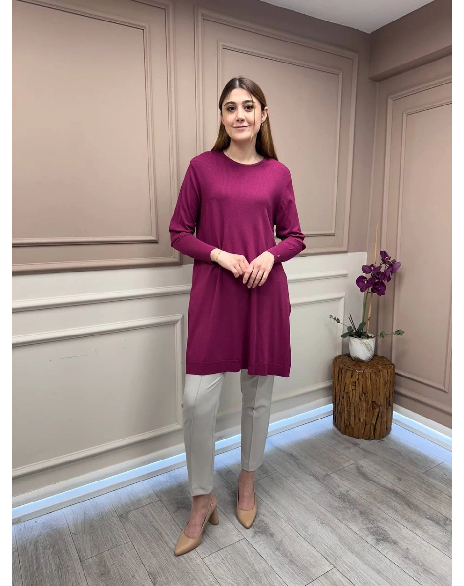 İnvee 6222 Vişne Triko Tunik