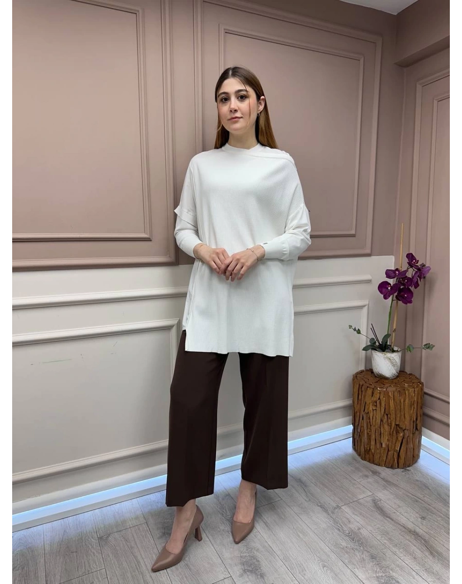 İnvee 6250 Ekru Triko Tunik