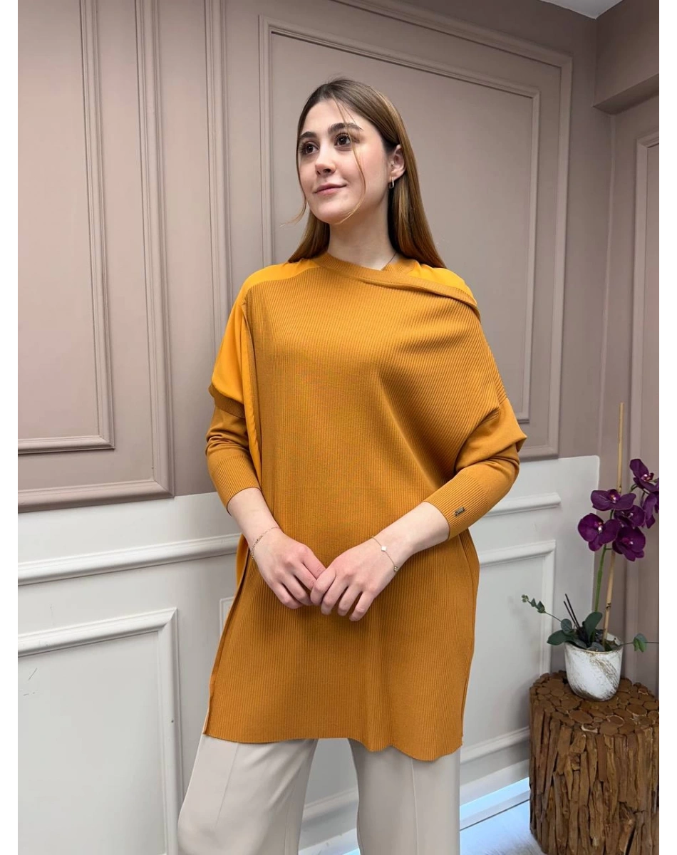 İnvee 6250 Hardal Triko Tunik