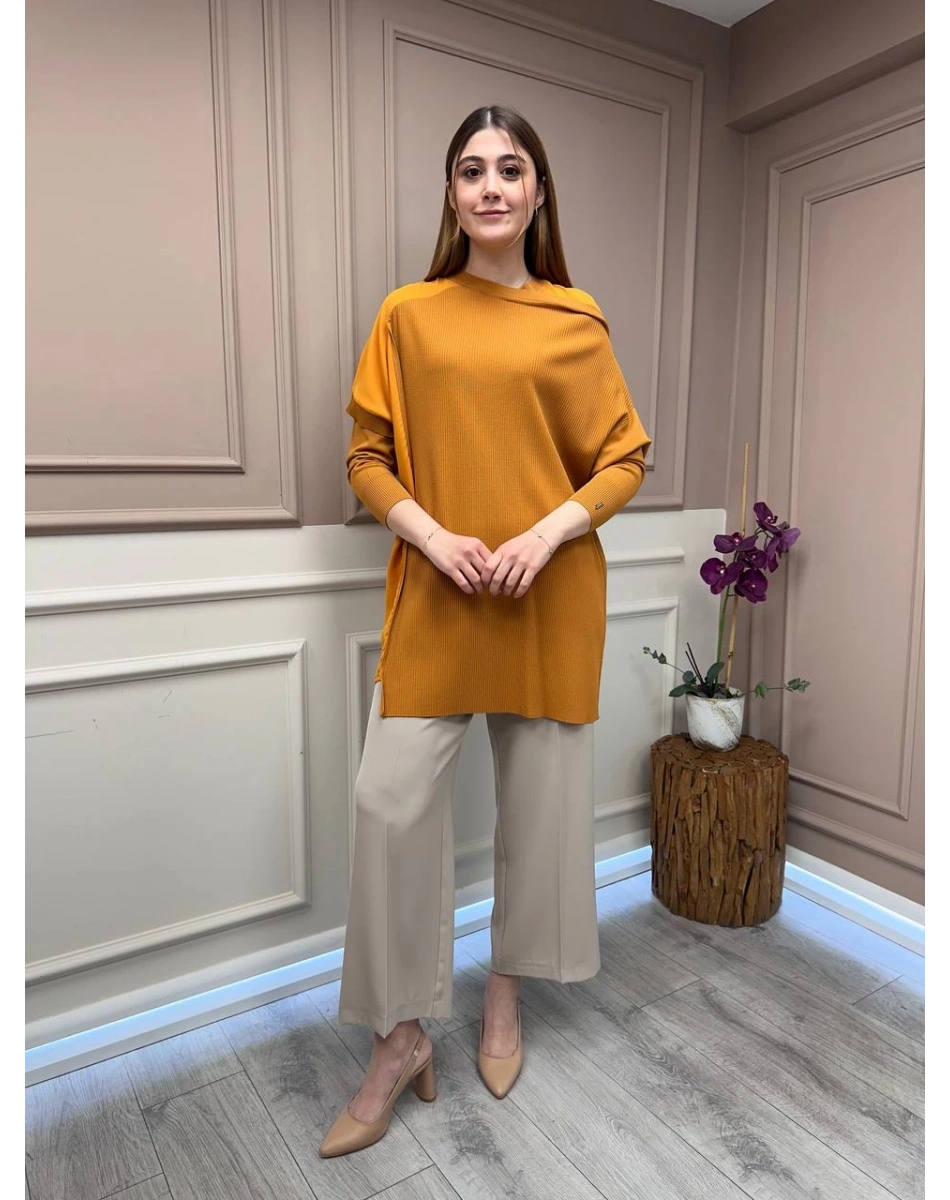 İnvee 6250 Hardal Triko Tunik