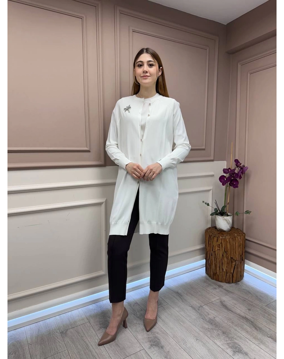 İnvee 6283 Ekru Yusufçuk Hırka