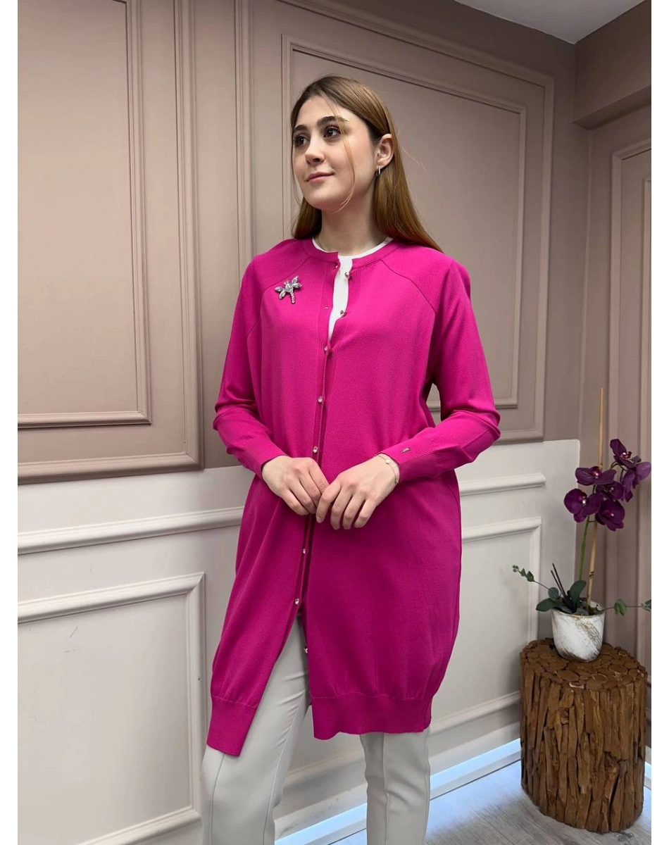 İnvee 6283 Fuşya Yusufçuk Hırka