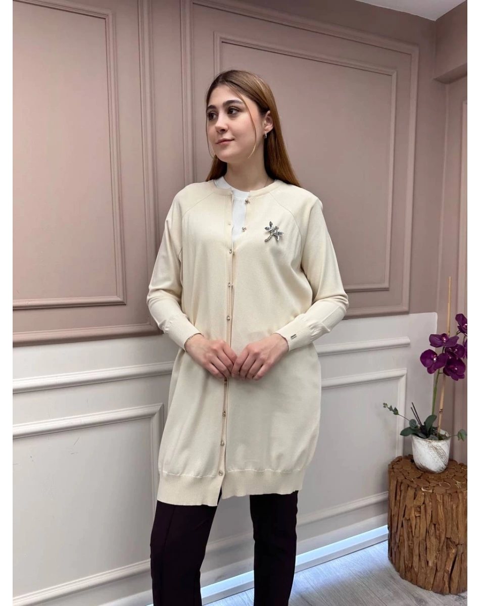 İnvee 6283 Vanilya Yusufçuk Hırka