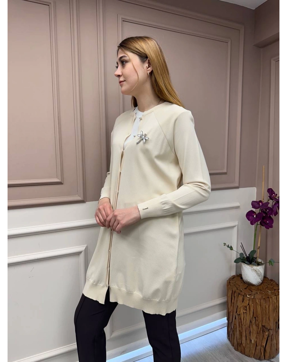 İnvee 6283 Vanilya Yusufçuk Hırka