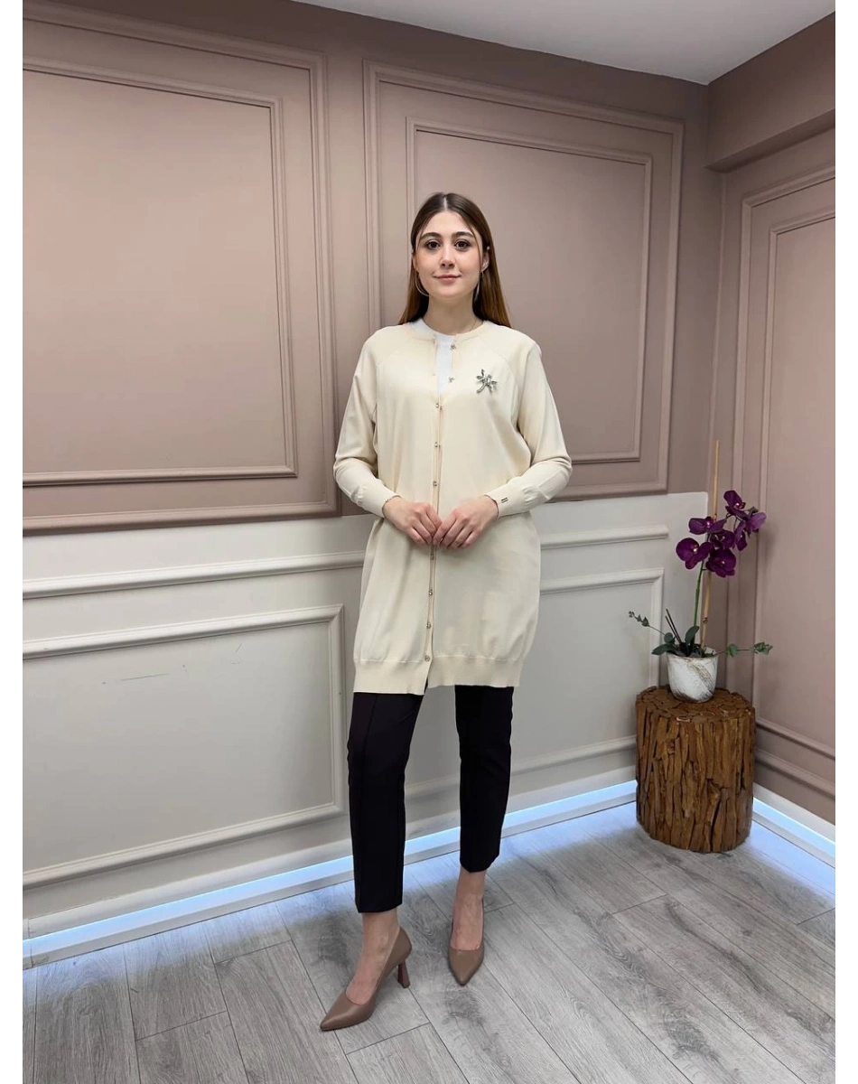 İnvee 6283 Vanilya Yusufçuk Hırka