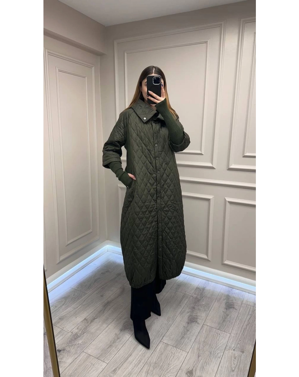 İnvee 6378 Haki Triko Eldivenli Uzun Mont