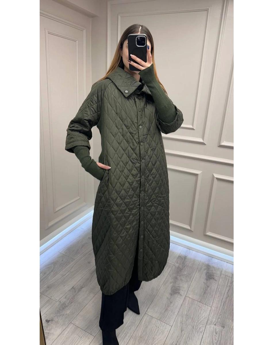 İnvee 6378 Haki Triko Eldivenli Uzun Mont