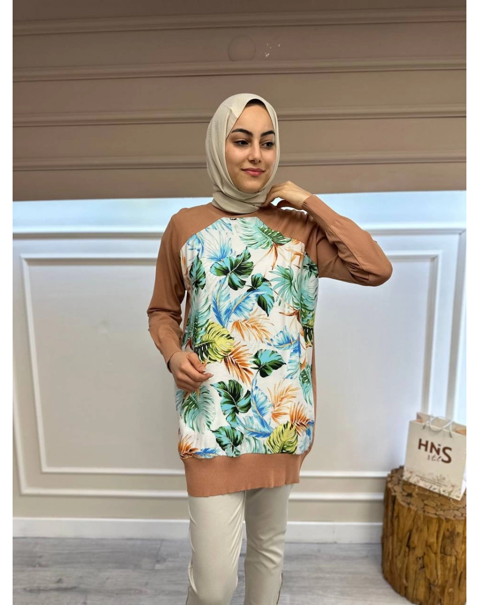 İnvee 6723 Soğan Kabuğu Önü Desenli Triko