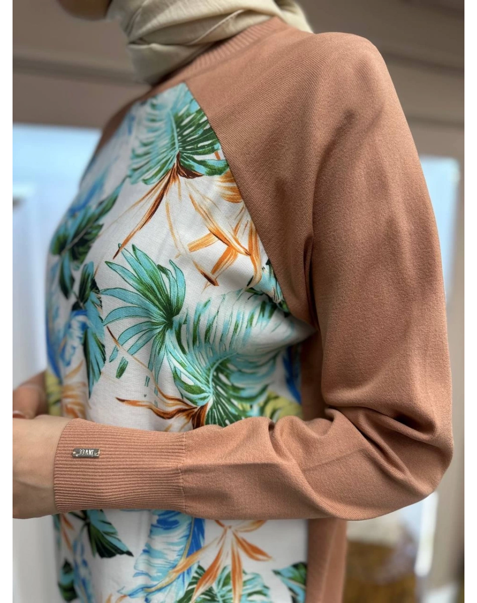 İnvee 6723 Soğan Kabuğu Önü Desenli Triko