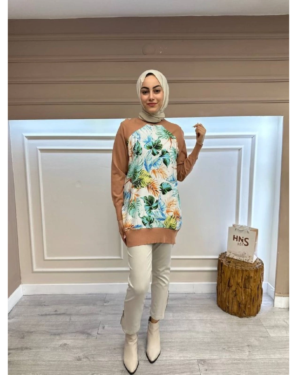 İnvee 6723 Soğan Kabuğu Önü Desenli Triko