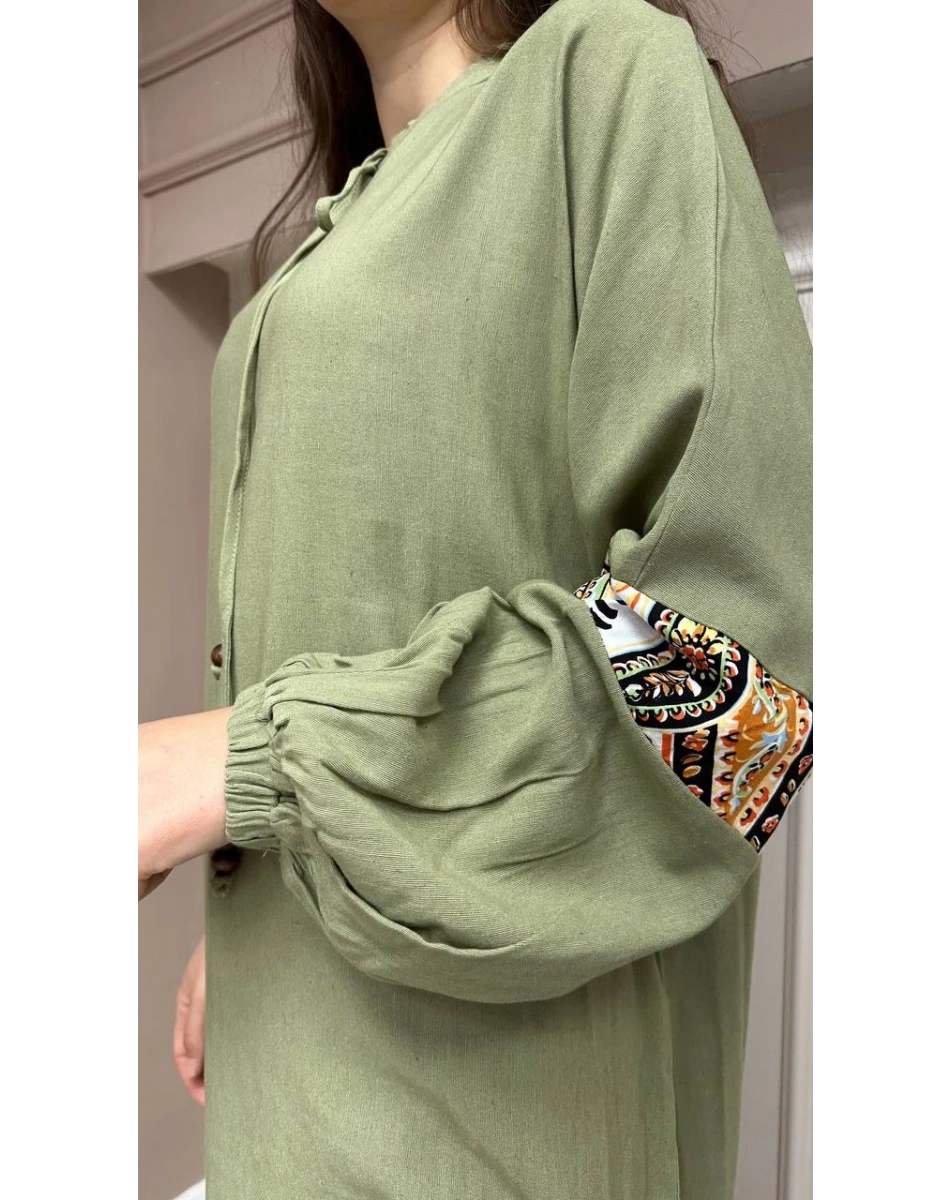 İnvee 6763 Haki Koton Elbise