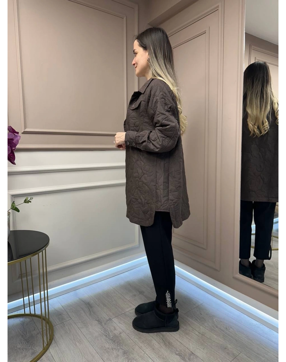 İnvee 6827 Kahve Kapitone Ceket