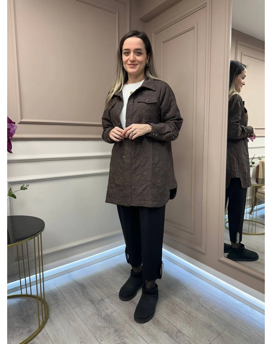 İnvee 6827 Kahve Kapitone Ceket