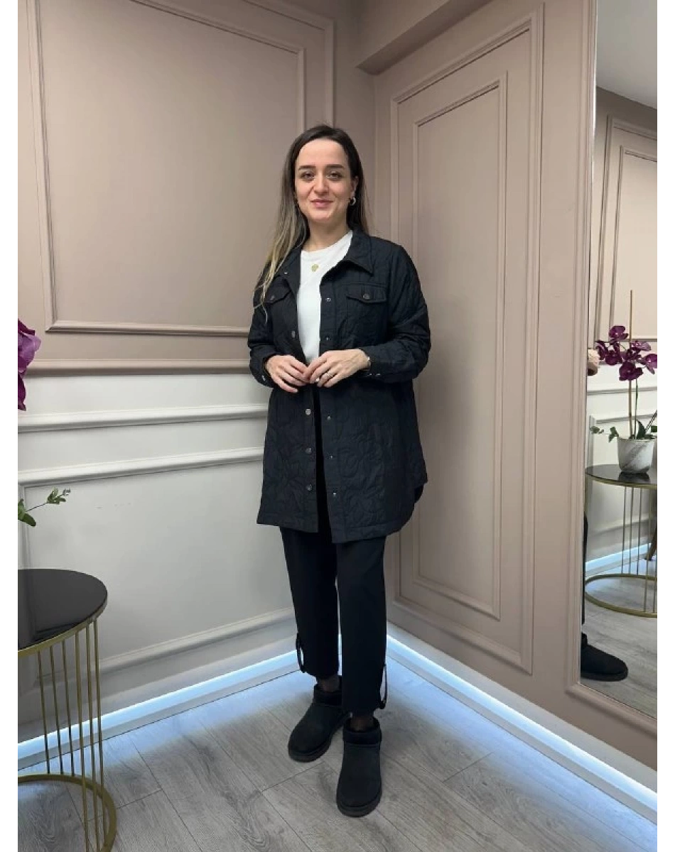 İnvee 6827 Siyah Kapitone Ceket