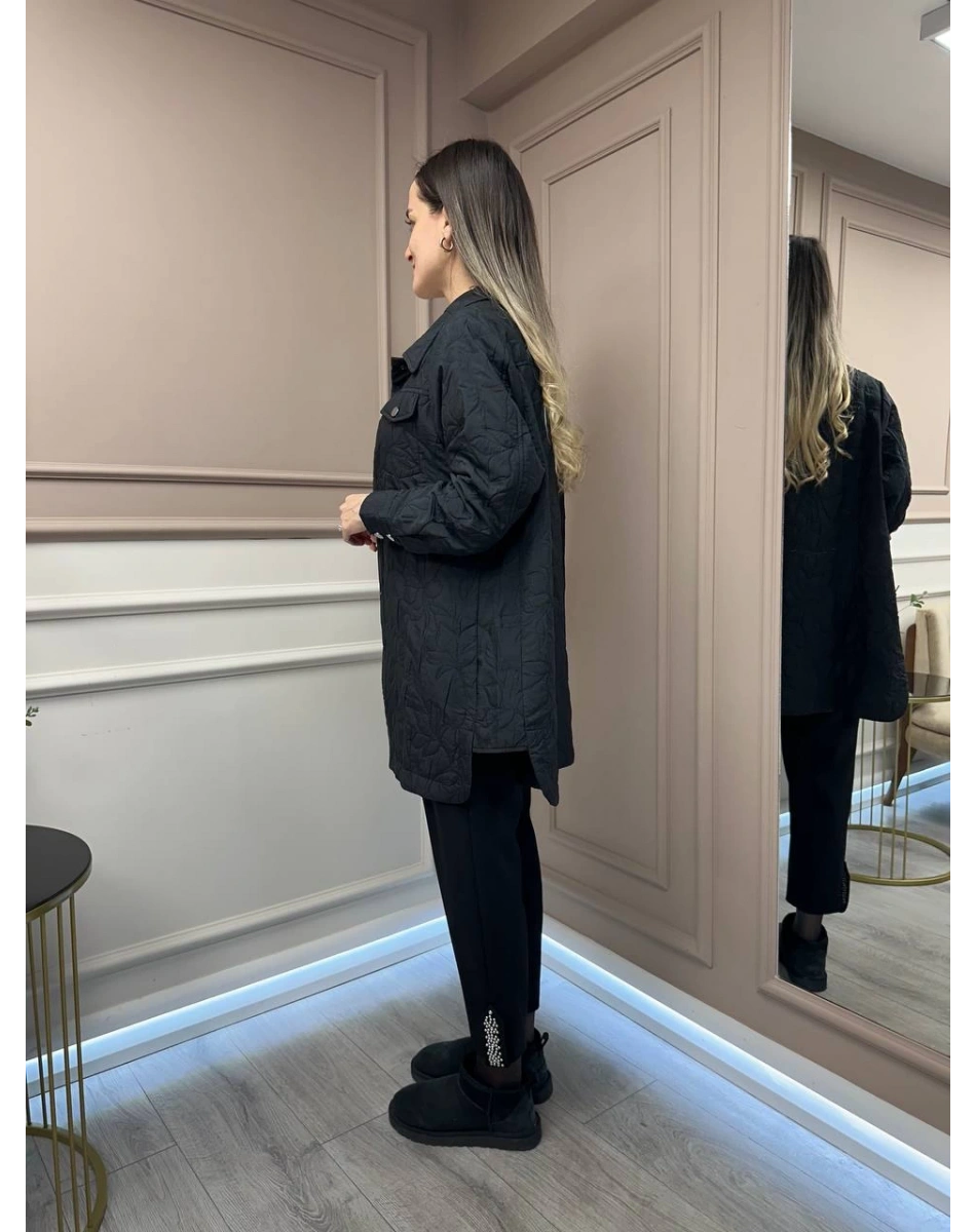 İnvee 6827 Siyah Kapitone Ceket