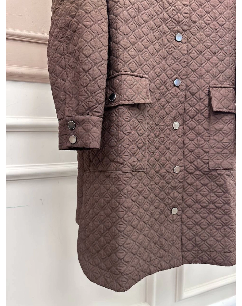 İnvee 6879 Kahve Kapitone Ara Boy Ceket