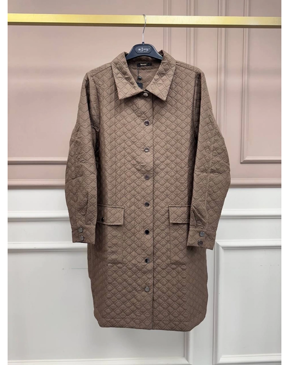 İnvee 6879 Vizon Kapitone Ara Boy Ceket