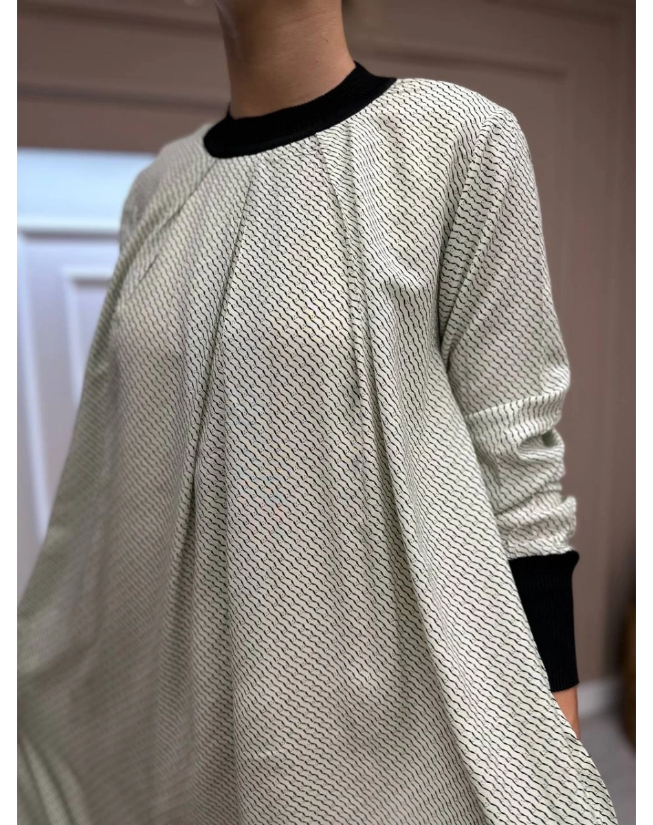 İnvee 6885 Mint Desenli Elbise