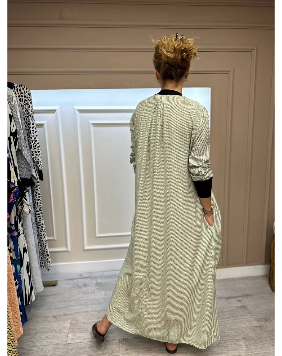 İnvee 6885 Mint Desenli Elbise