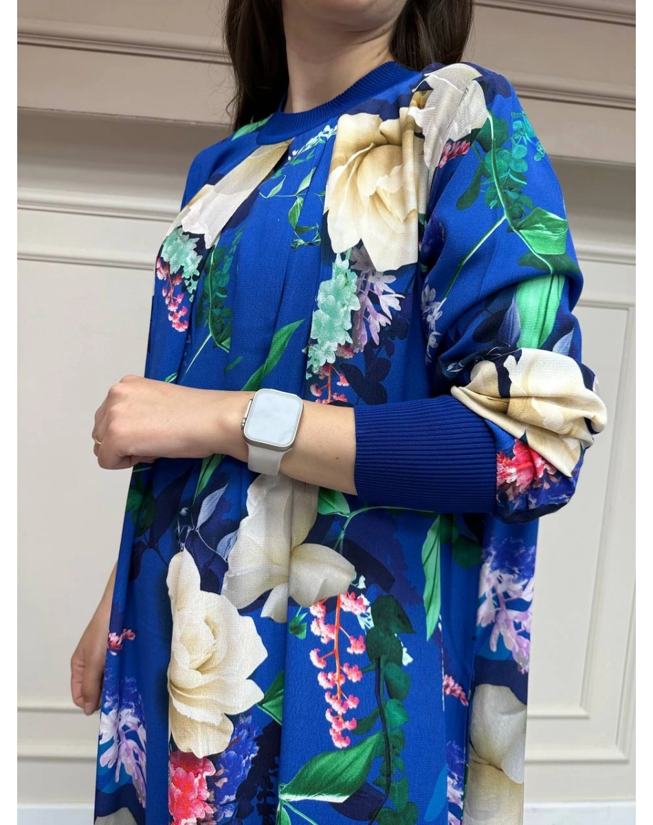 İnvee 6885 Sax Desenli Elbise