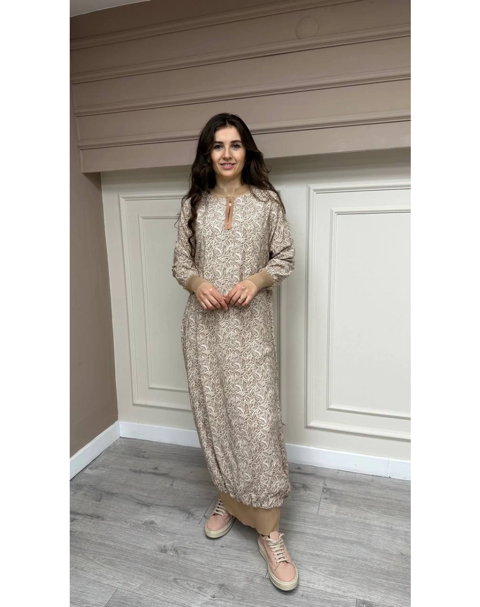 İnvee 6892 Bej Elbise