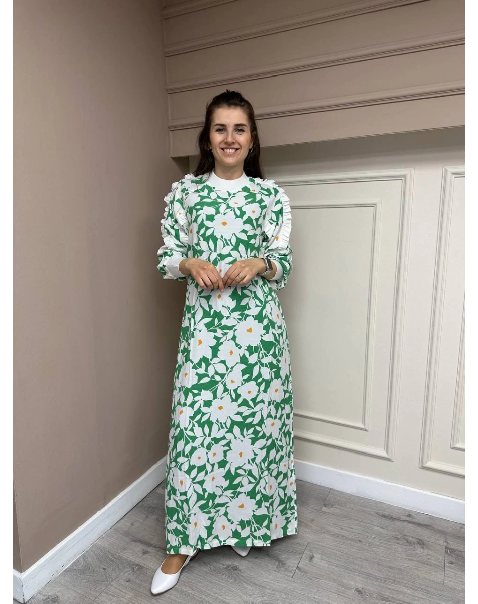 İnvee 6894 Benetton Desenli Elbise