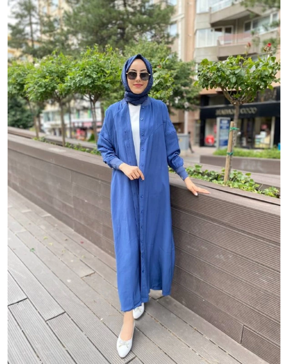 İnvee 6897 İndigo Düğmeli Kap