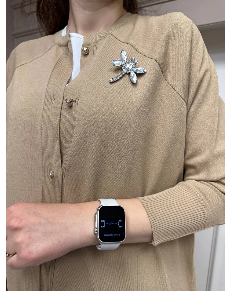 İnvee 6898 Camel Uzun Yusufçuk Triko Hırka