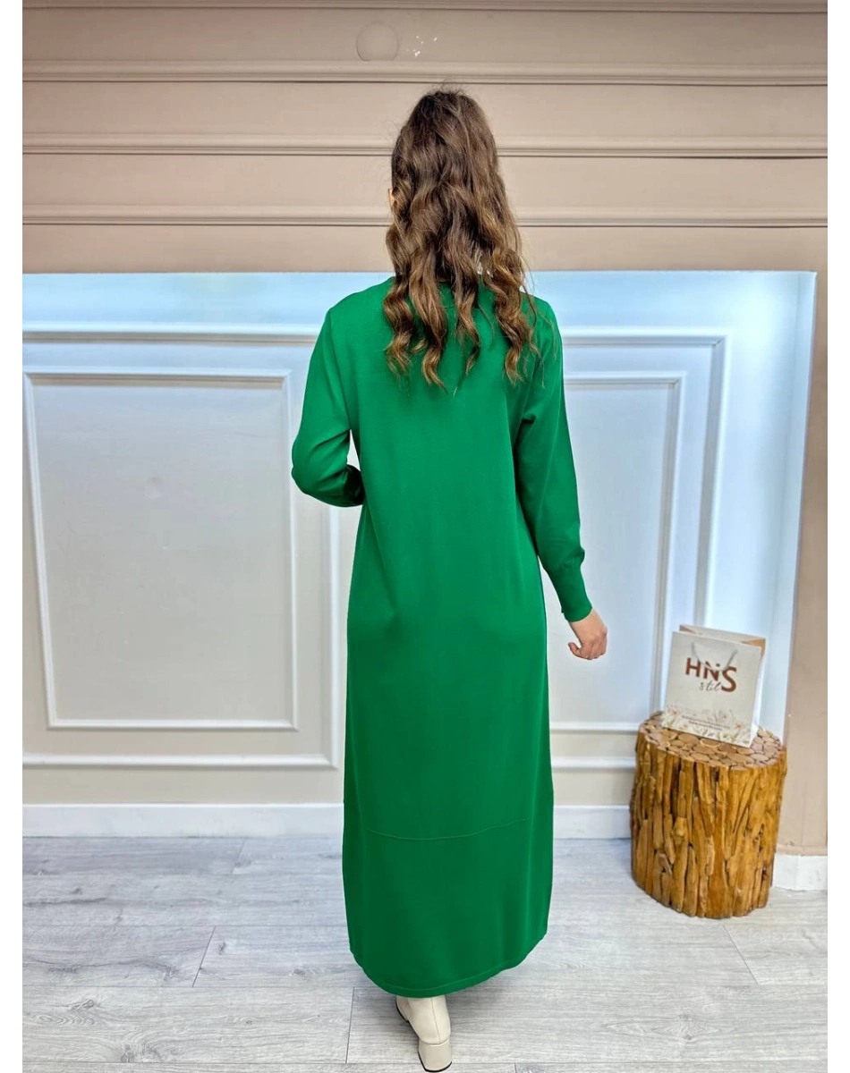 İnvee 6930 Benetton Eteği Dikiş Detaylı Triko Elbise