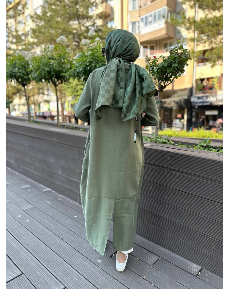 İnvee 6961 Haki Fermuarlı Kap