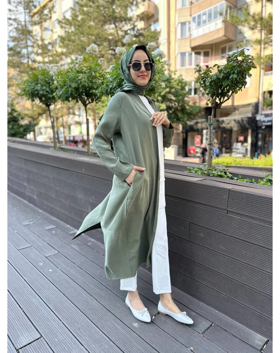 İnvee 6961 Haki Fermuarlı Kap