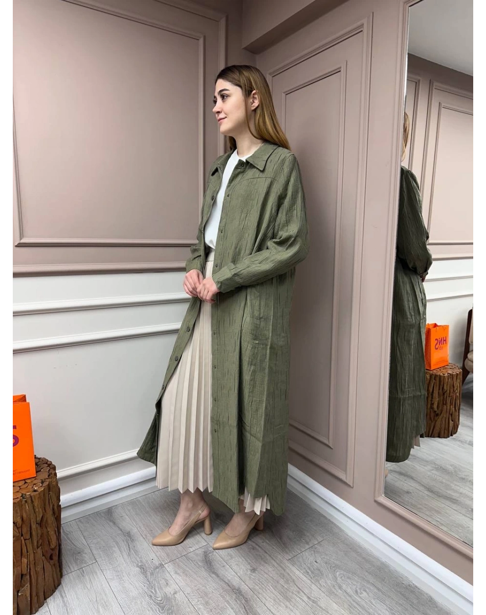 İnvee 6981 Haki Çıtçıtlı Kap