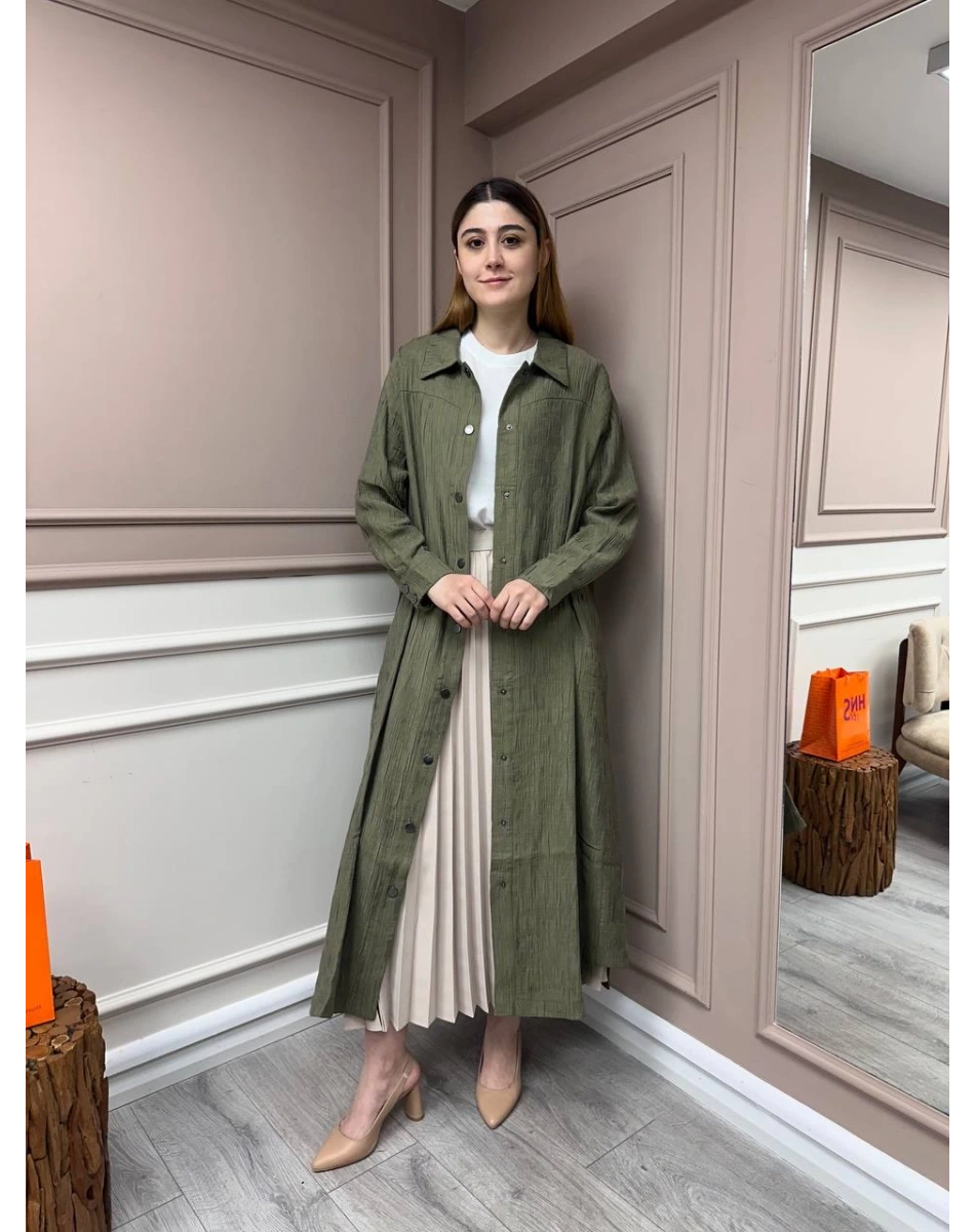 İnvee 6981 Haki Çıtçıtlı Kap