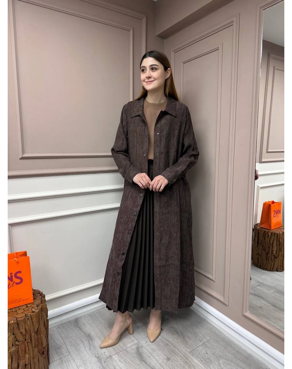 İnvee 6981 Kahve Çıtçıtlı Kap