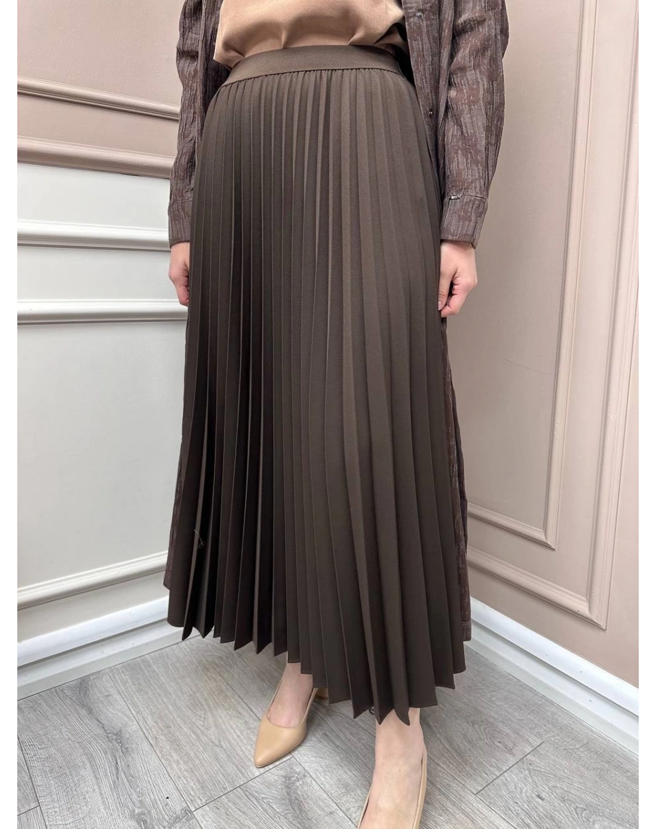 İnvee 6998 Kahve Pilise Etek