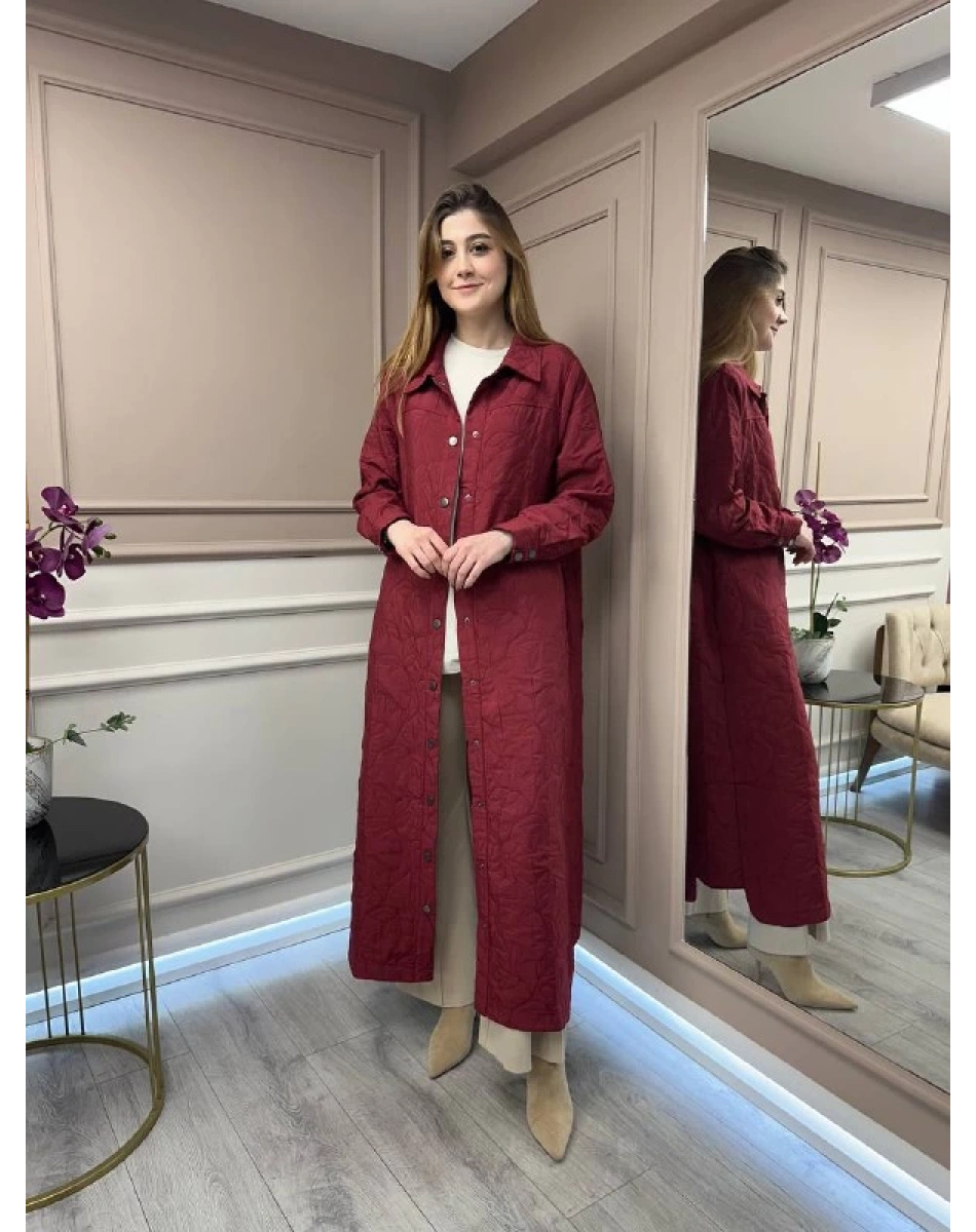 İnvee 7039 Bordo Çıtçıtlı Kap