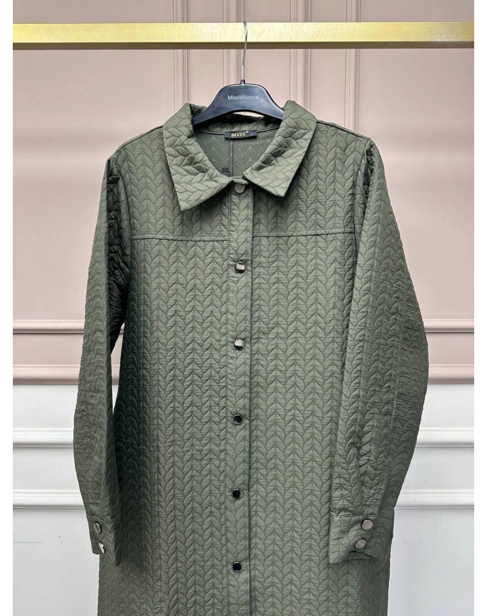 İnvee 7039 Haki Çıtçıt Detaylı Kap