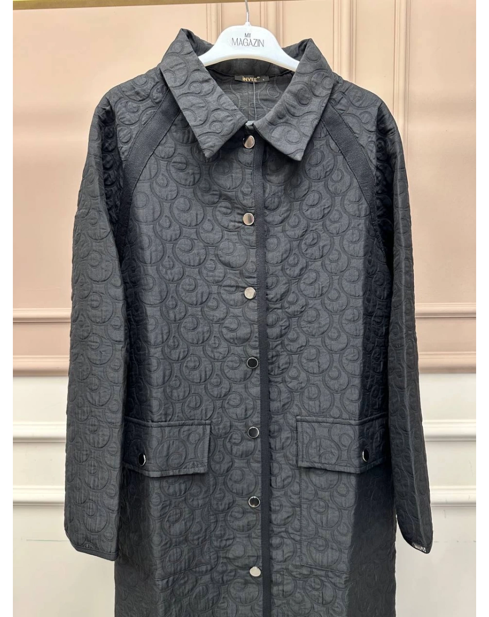 İnvee 7095 Siyah Şerit Detaylı Kap