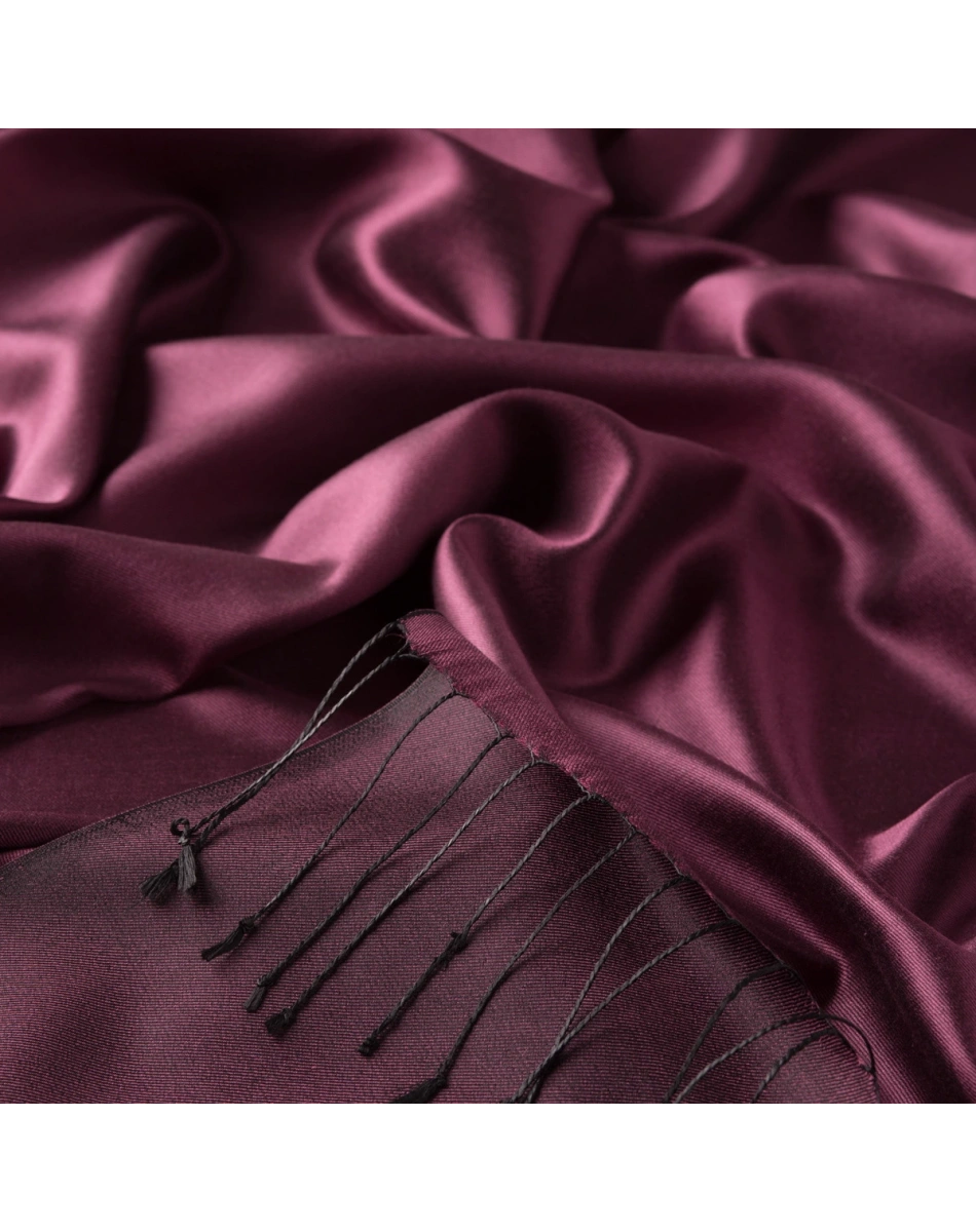 İpekevi 00927 Erguvan Çift Taraflı İpek Şal