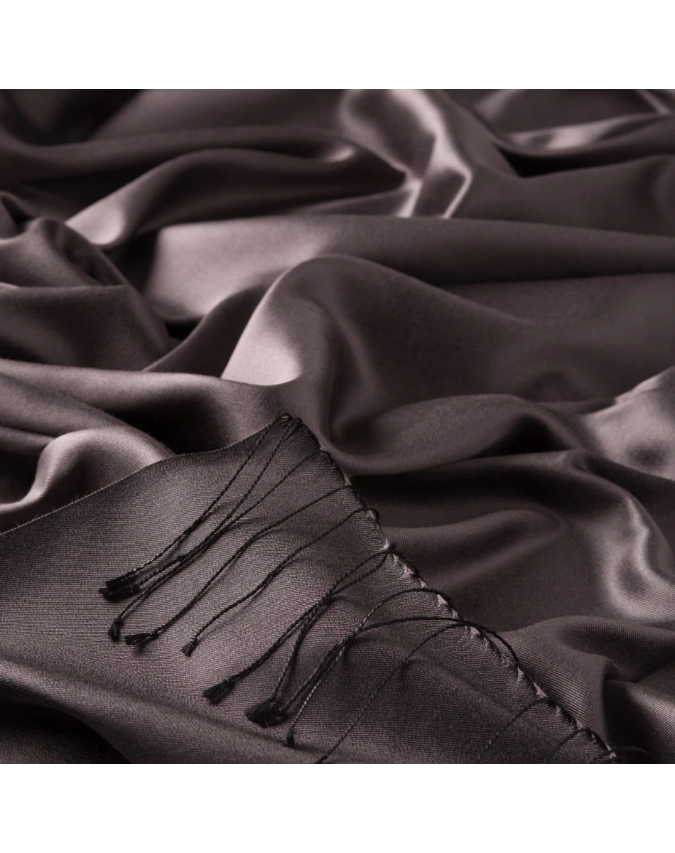 İpekevi 00927 Füme Çift Taraflı İpek Şal