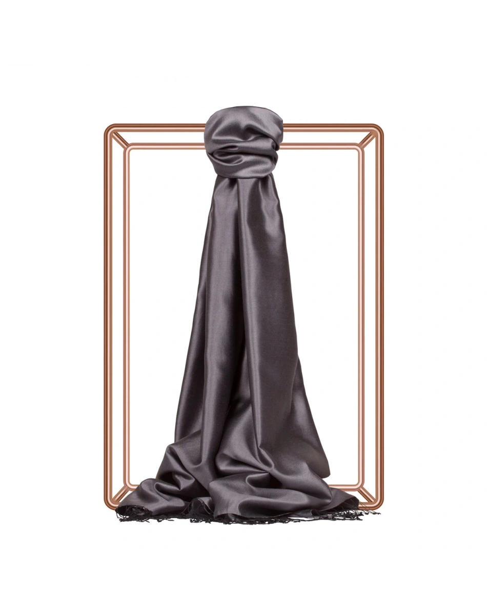 İpekevi 00927 Füme Çift Taraflı İpek Şal