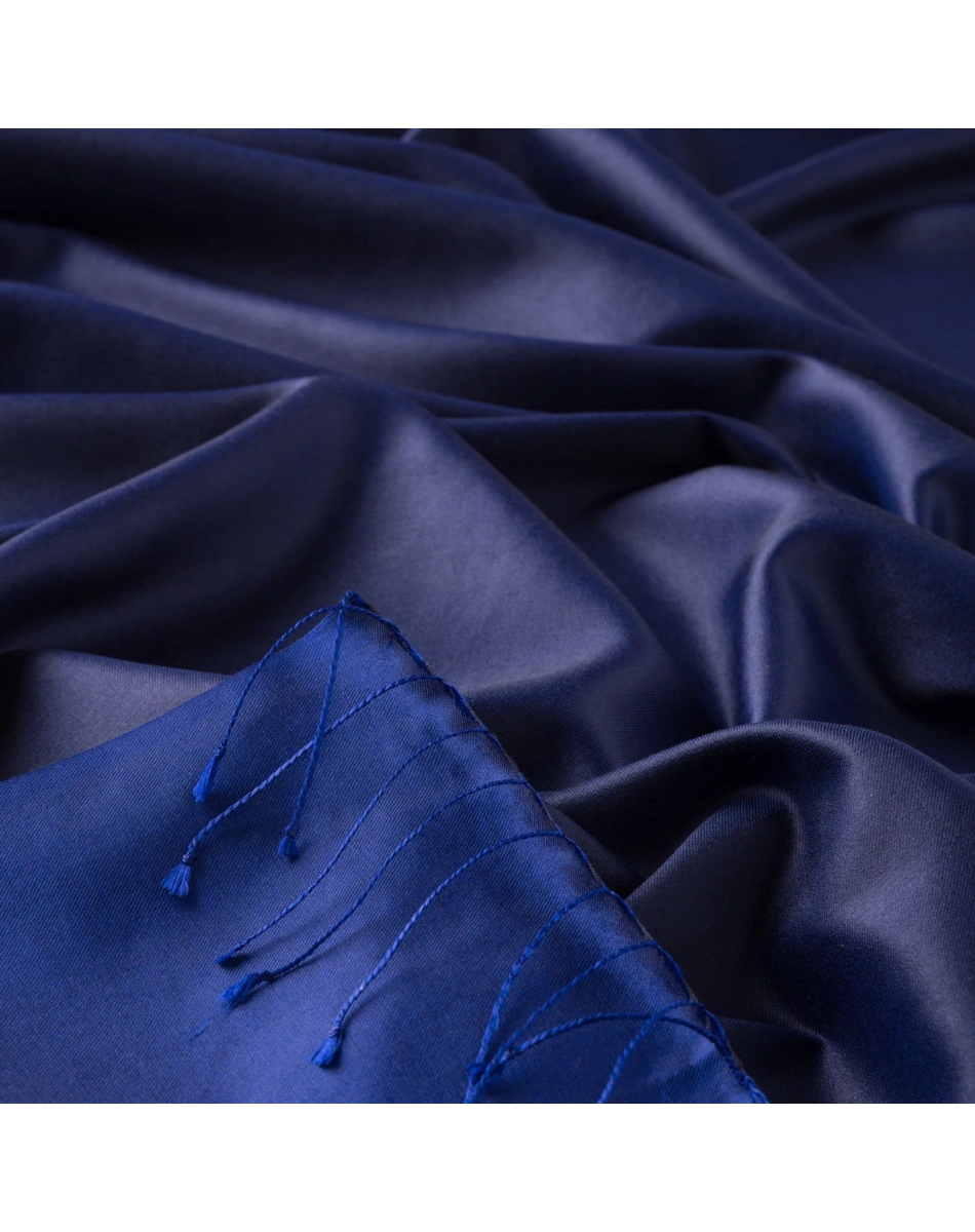 İpekevi 00927 Gece Mavisi Çift Taraflı İpek Şal