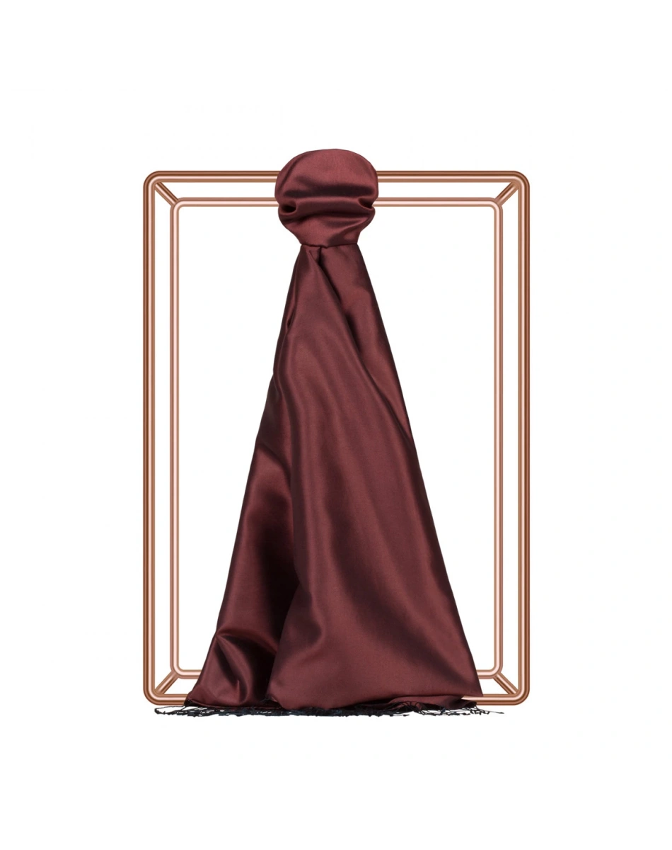 İpekevi 00927 Kiremit Çift Taraflı İpek Şal