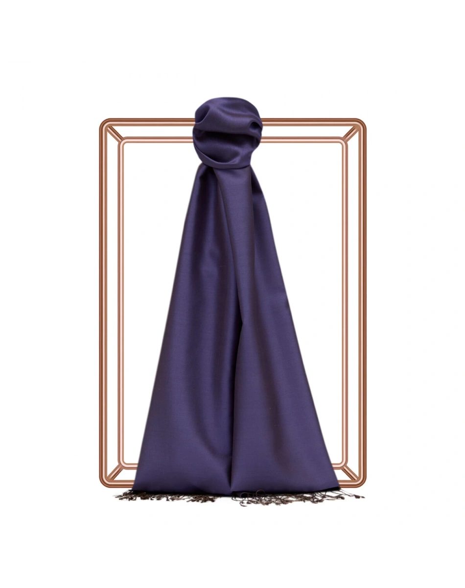 İpekevi 00927 Violet Çift Taraflı İpek Şal