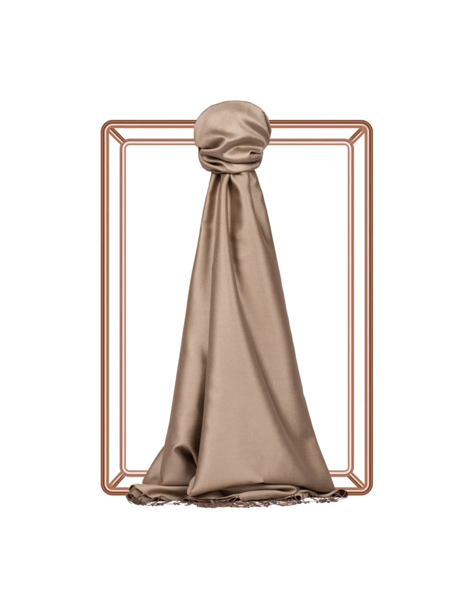 İpekevi 00927 Vizon Çift Taraflı İpek Şal