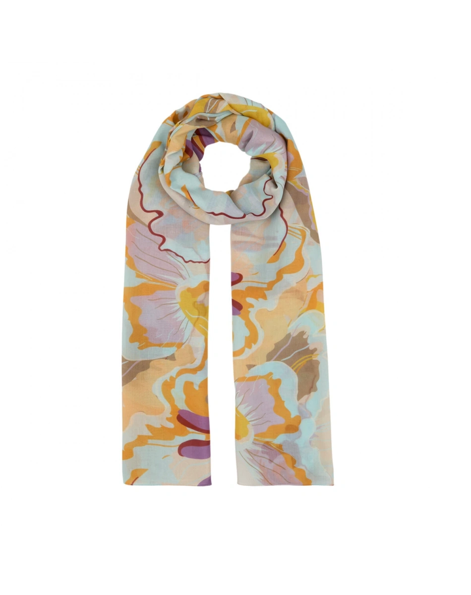 İpekevi 01345 Pudra Çiçek Mermeri Pamuk Şal