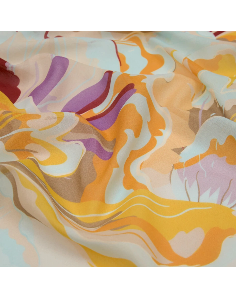 İpekevi 01345 Pudra Çiçek Mermeri Pamuk Şal